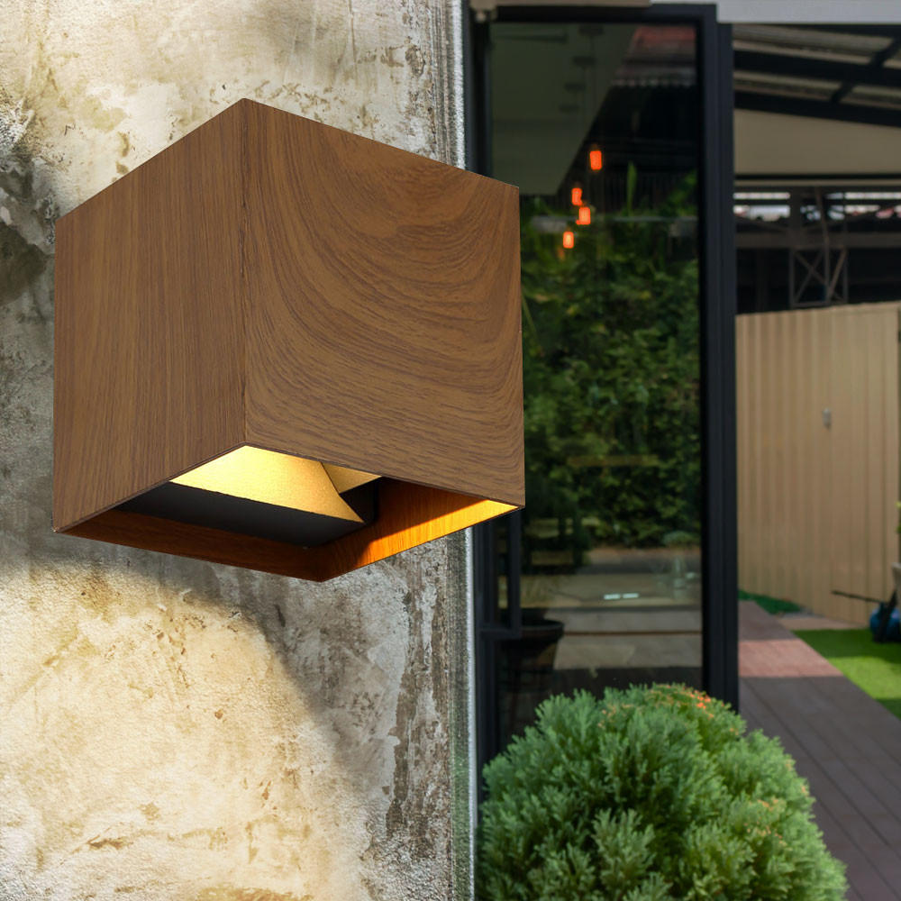 Thumbnail - Globo Lighting Led, Braun, Metall, Quadratisch, F, 10x10x10 cm, Lampen & Leuchten, Innenbeleuchtung, Wandleuchten