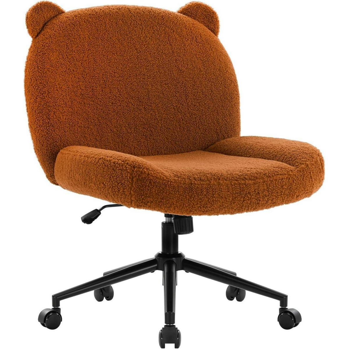 BÜROSTUHL ohne Armlehnen Braun mit Rollen - Braun, Textil (62/85/49.5cm)