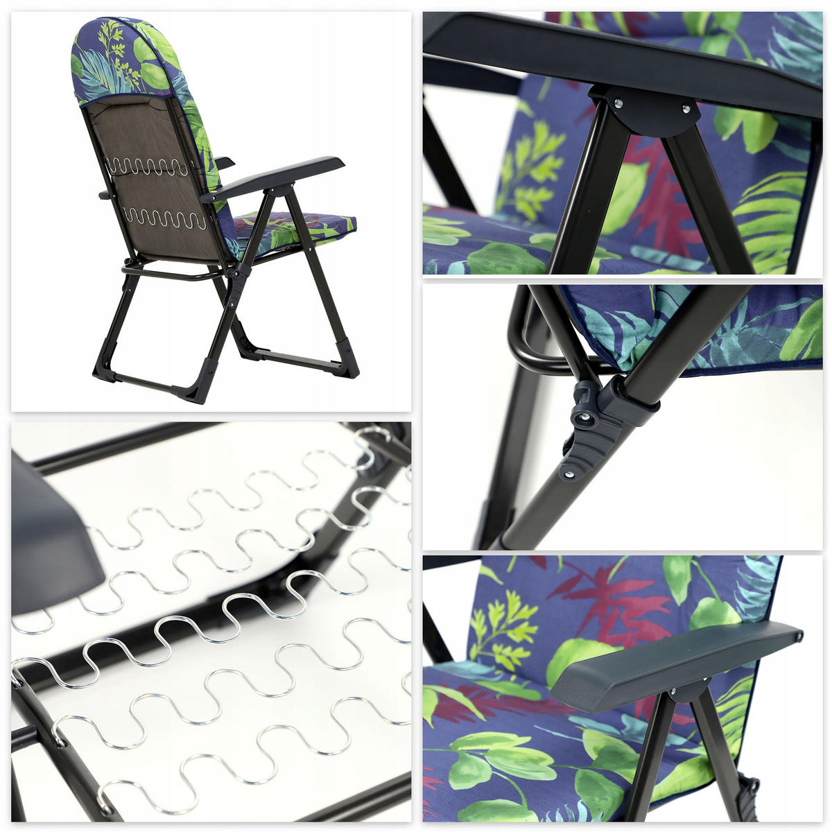 GARTENLIEGE 116 x 70 cm Granatapfel - Blau/Grün, Metall (59/116cm) - KADAX