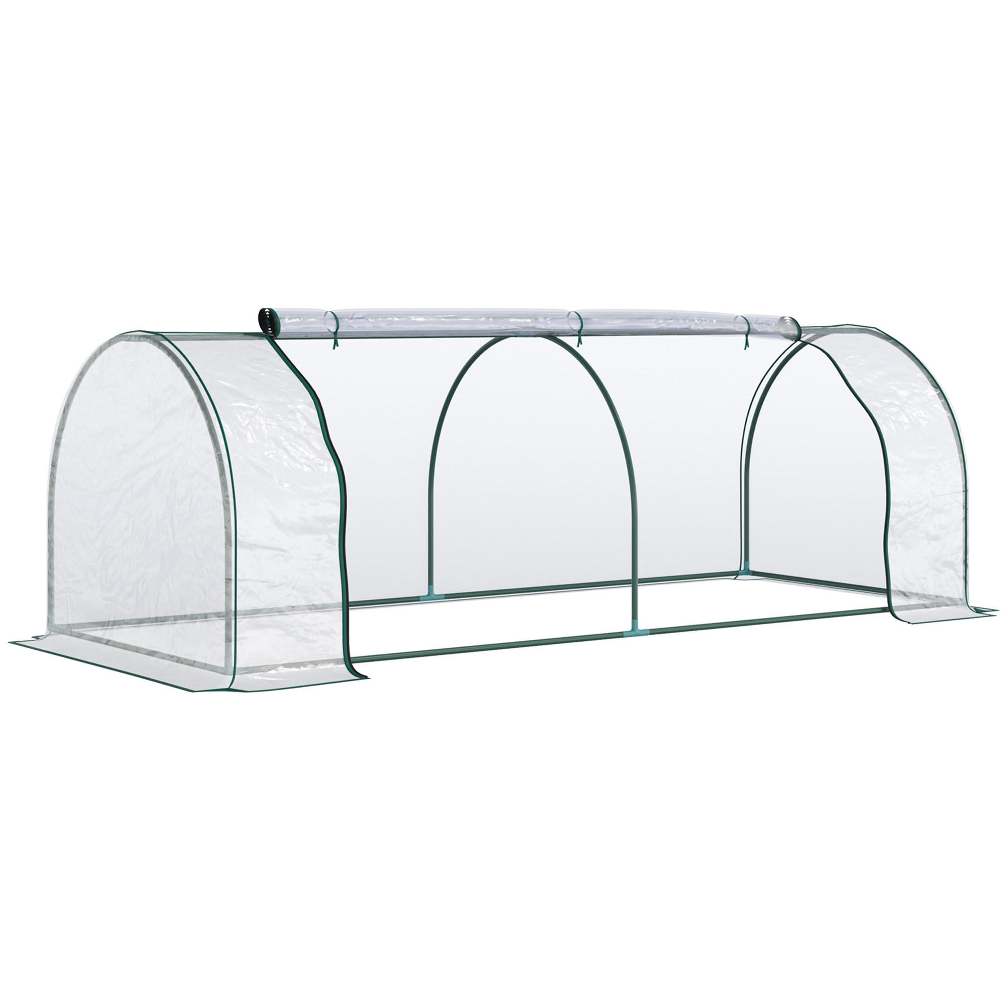 Modfu FÓLIOVNÍK z plastu 250x100x80 cm transparentní s rolovacími dveřmi a ocelovým rámem