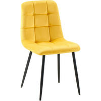 STUHL Samt Gelb - Gelb/Schwarz, Textil/Metall (45/84/55cm) - CLP