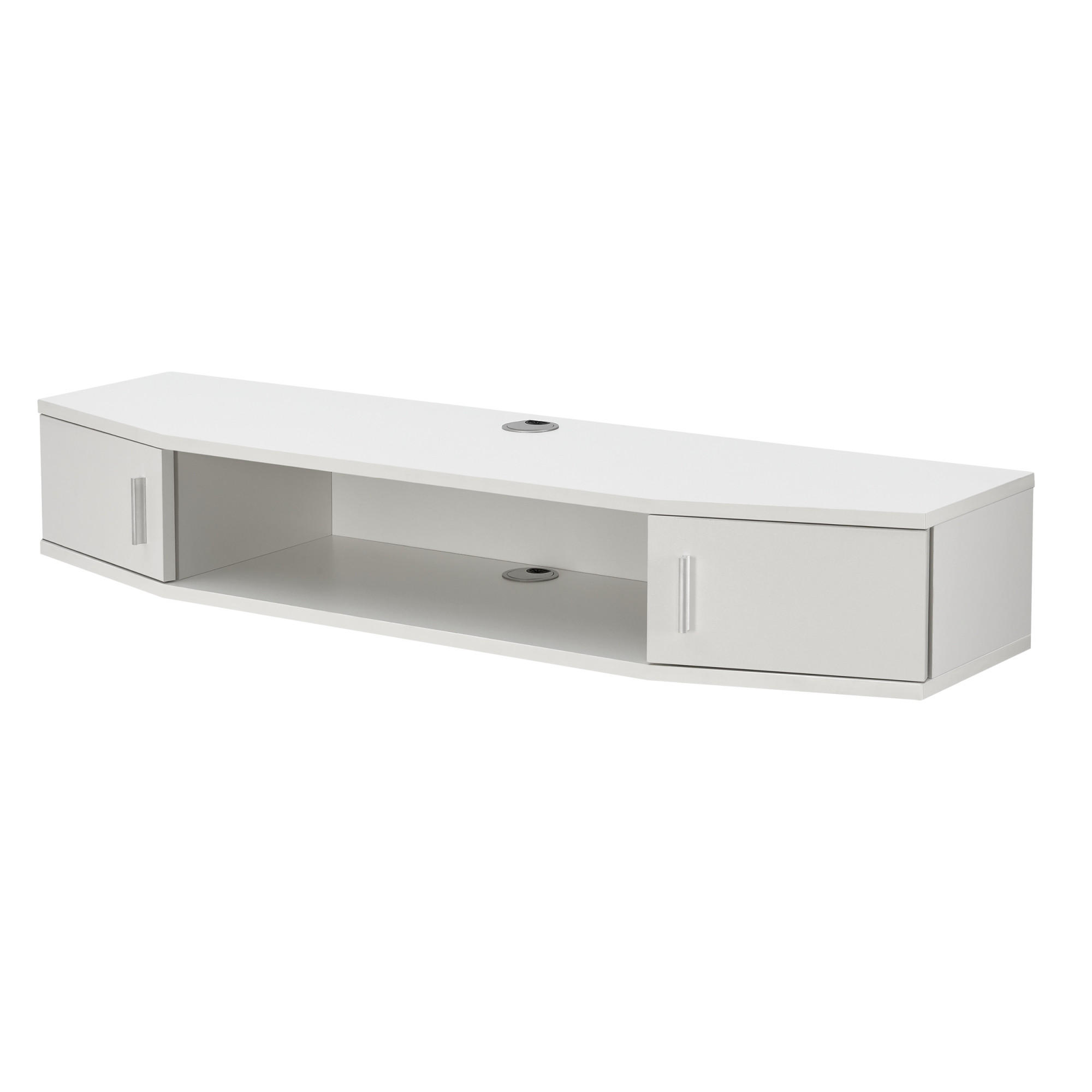 TV-WANDREGAL Tørring - Weiß, Holzwerkstoff (110/17.5/30cm) - [en.casa]