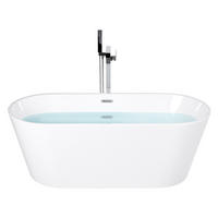 BADEWANNE FREISTEHEND 72x170x59 cm weiß Havana - Weiß, Kunststoff (72/59/170cm) - Beliani