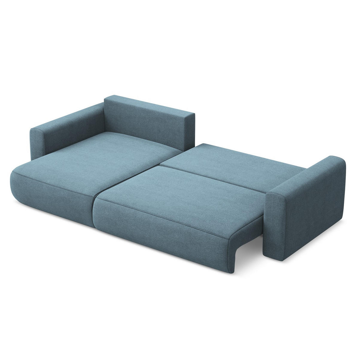 ECKSOFA mit Schlaffunktion Strukturstoff Stoff Blau - Blau/Schwarz, Kunststoff/Textil (149/278cm) - LaMiaSofa