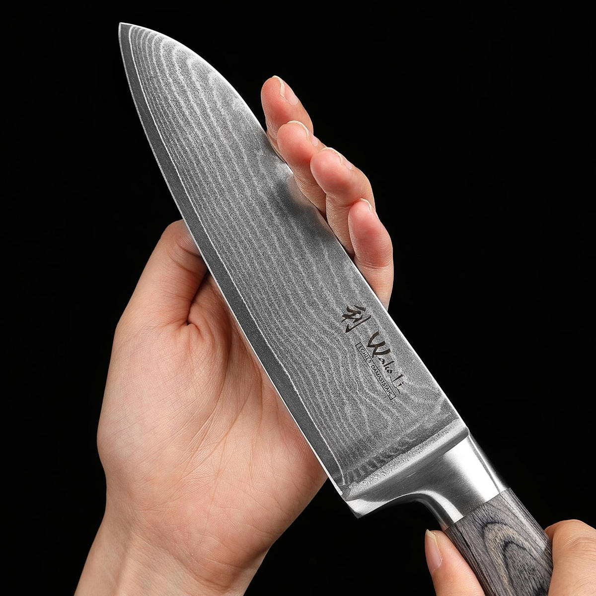 MESSERSET 4-TEILIG 8–18 cm - Grau, Holz/Metall - Wakoli