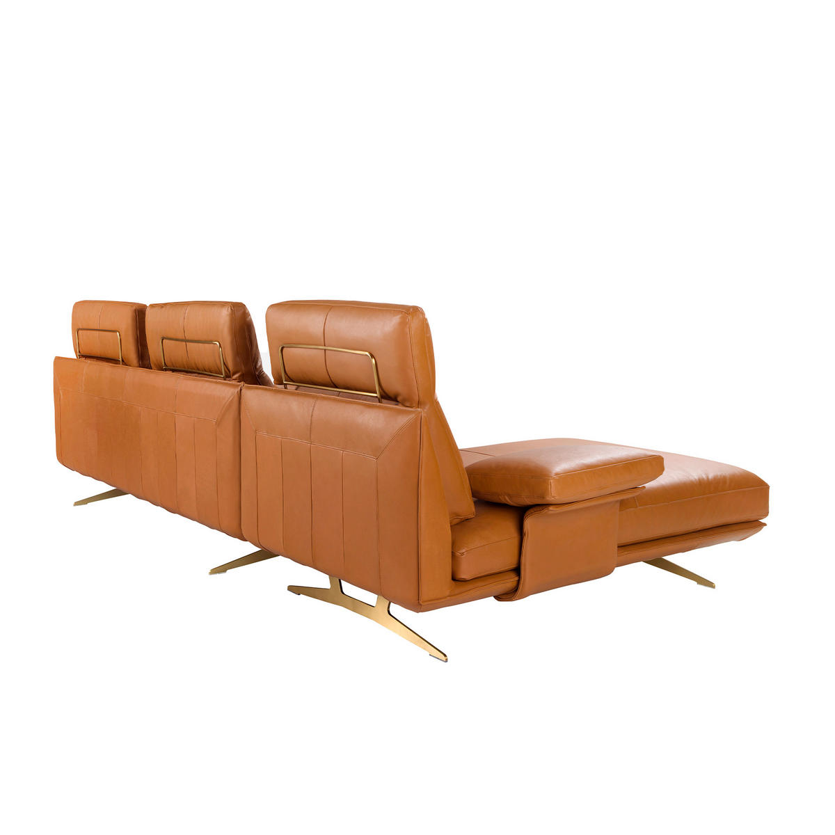 ECKSOFA Linkes Chaiselongue-Sofa aus braunem Terrakotta-Leder 333/169/102 cm - Terracotta, Leder (333/169cm) - ANGEL CERDA