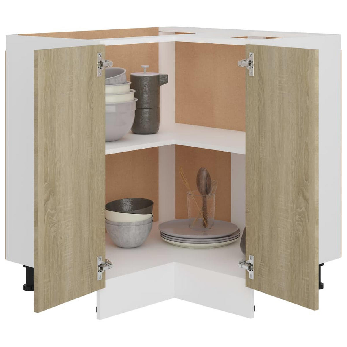 ECKUNTERSCHRANK Lyon Sonoma-Eiche 75,5/75,5/81,5 Cm Holzwerkstoff - Greige, Holzwerkstoff (75.5/81.5/75.5cm) - vidaXL