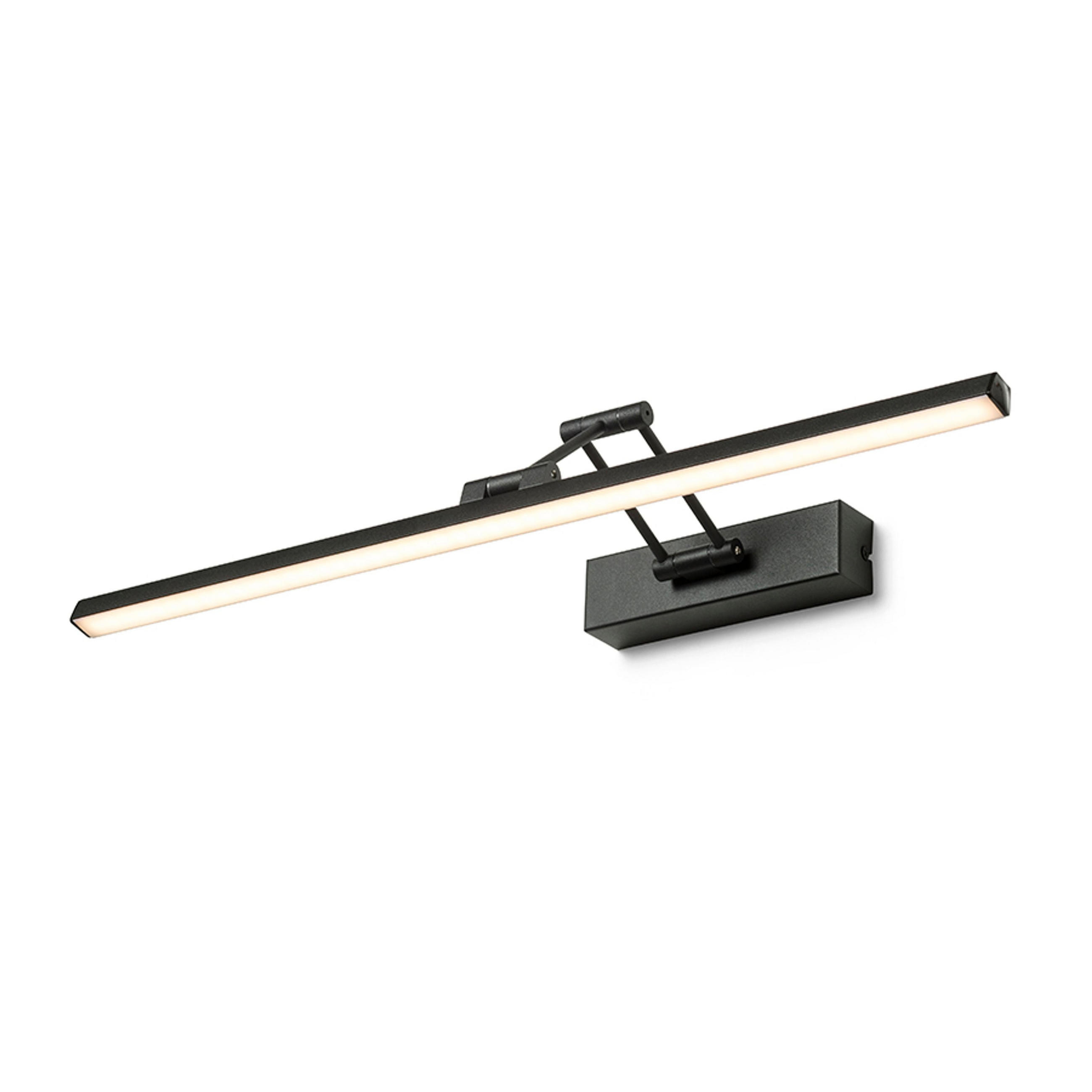 WANDLEUCHTE FRIDA 60 Matt schwarz 12 W - Schwarz, Metall (59.5/25/59.5cm) - Rendl