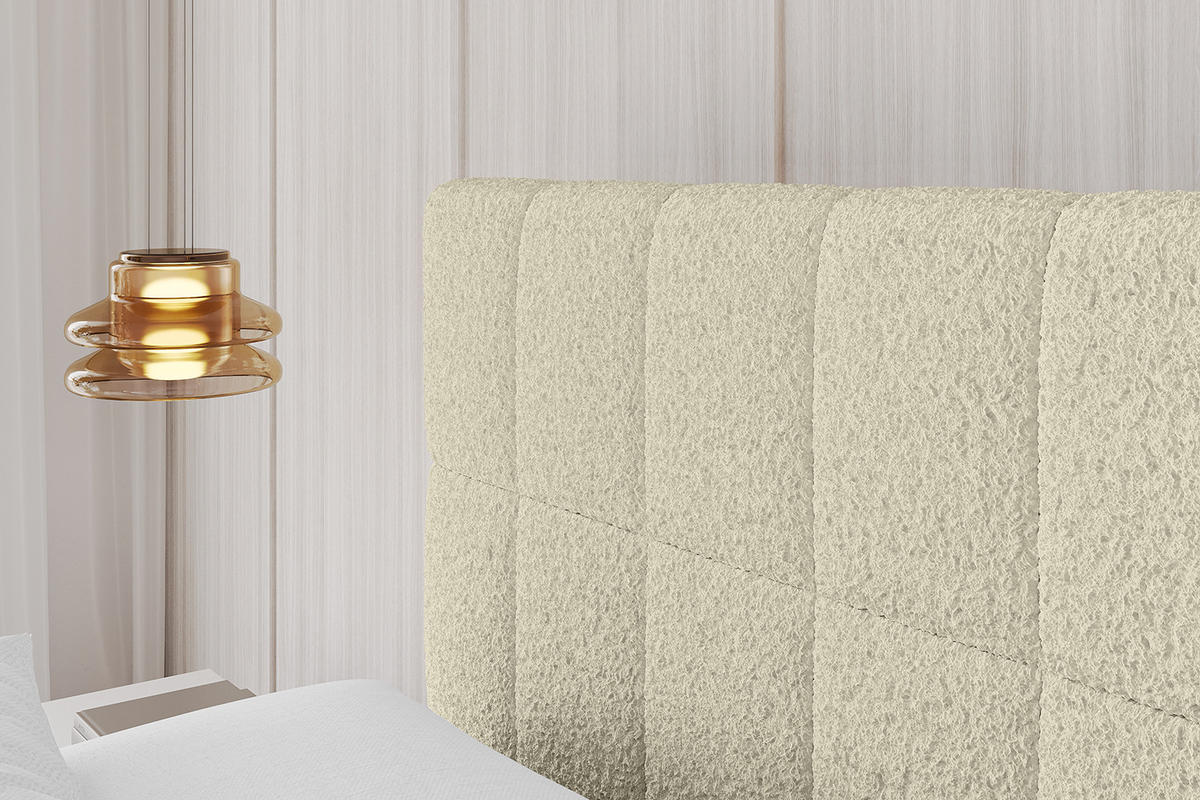 POLSTERBETT mit Bettkasten und Lattenrost, Boxbett ohne Matratze - AMEA 120x200 Beige - Taupe, Holzwerkstoff/Textil (120/200cm) - ALTDECOR