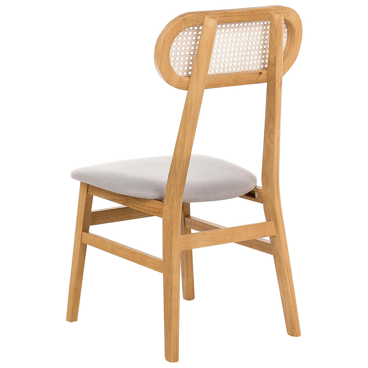 ESSZIMMERSTUHL 2er-Set Holz Hellbraun/Hellgrau Fallon - Hellgrau, Holz (47/90/50cm) - Beliani