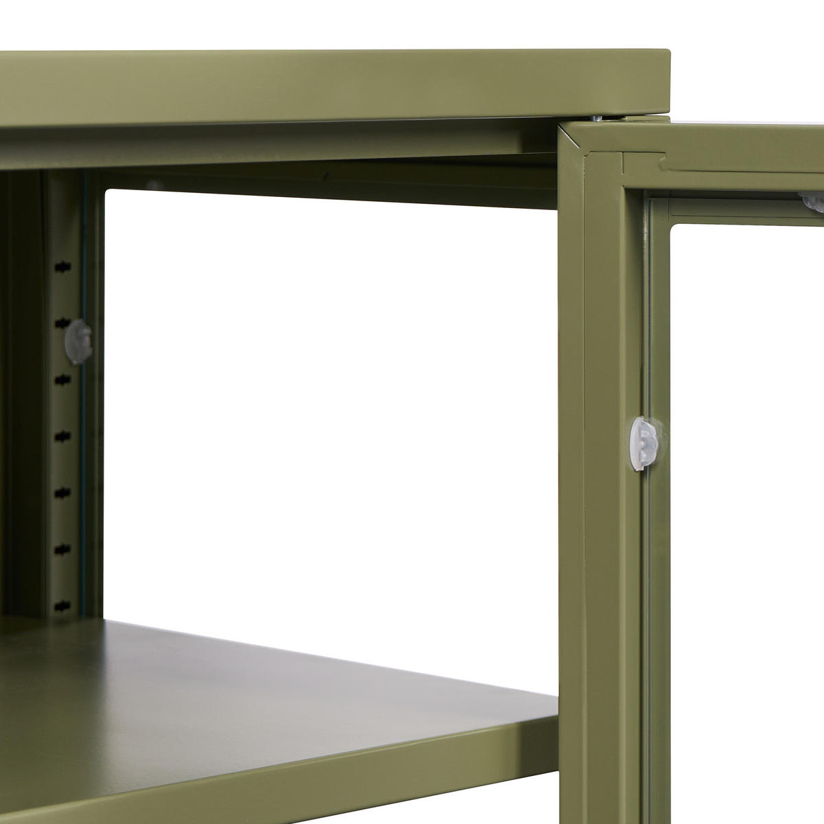 SIDEBOARD mit Glastüren Metall 115 cm Grün Newport - Goldfarben/Grün, Metall (115/64/35cm) - Beliani