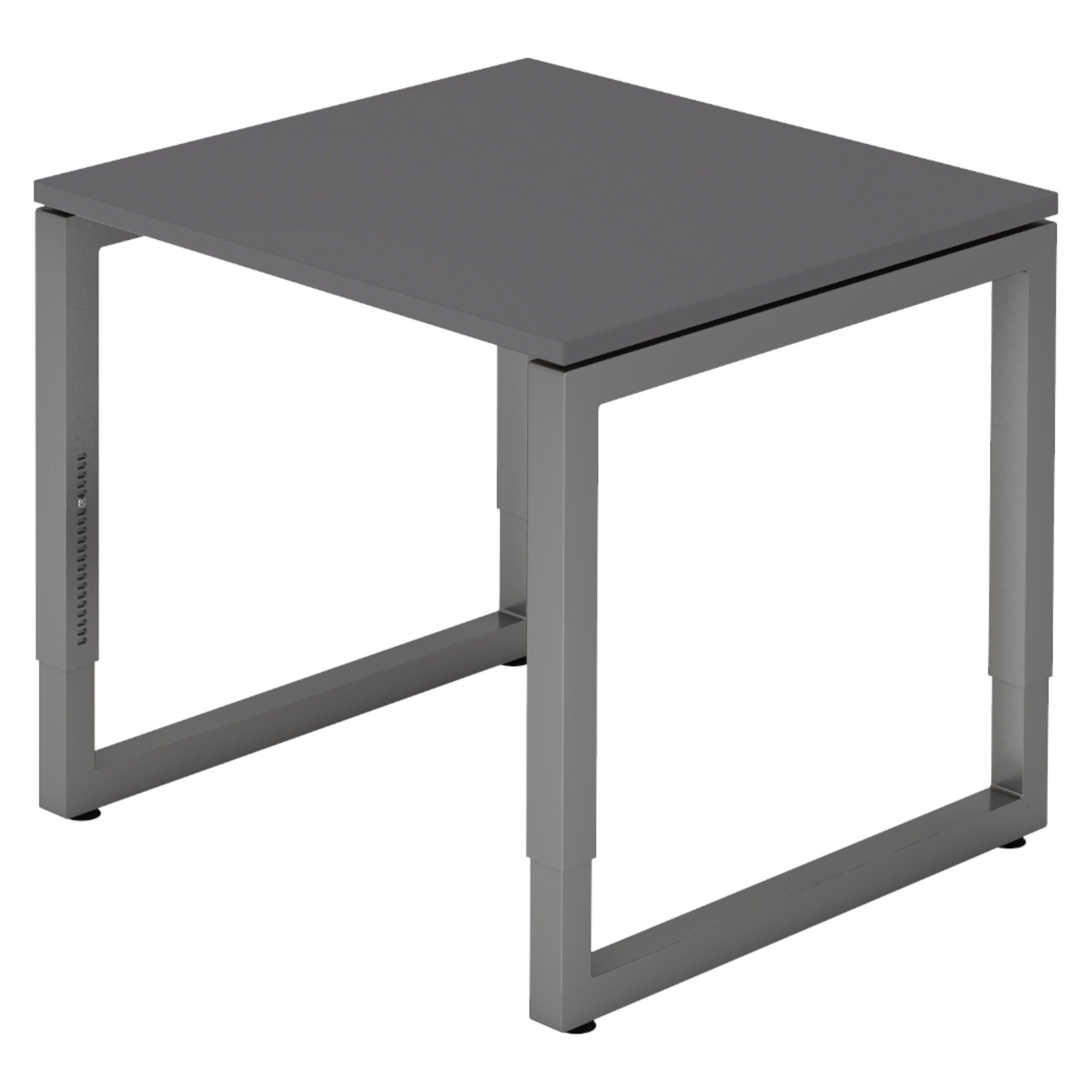 SCHREIBTISCH Serie-R 80/80/74 cm in Graphitfarben/Graphitfarben - Graphitfarben, Holzwerkstoff (80/80/74cm) - bümö