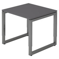 SCHREIBTISCH Serie-R 80/80/74 cm in Graphitfarben/Graphitfarben - Graphitfarben, Holzwerkstoff (80/80/74cm) - bümö
