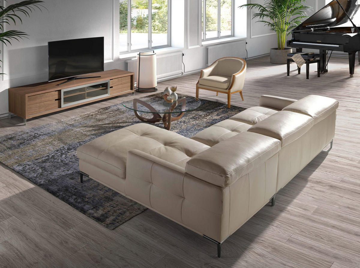 SESSEL Ledersessel Sand 74/81/84 cm - Sandfarben/Honig, Leder (74/84/81cm) - ANGEL CERDA