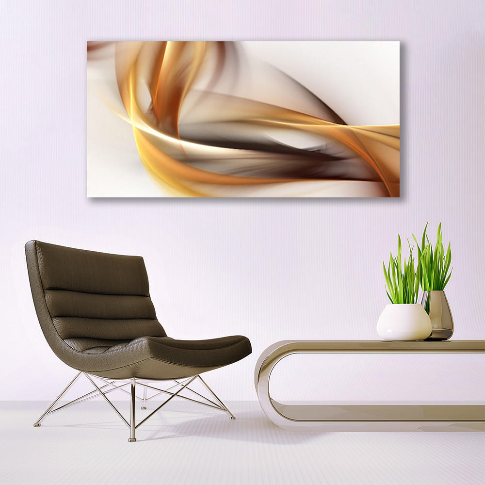 LEINWANDBILD 140x70 cm Jansa-Abstraktion - Schwarz/Orange, Textil (140/4cm) - TULUP