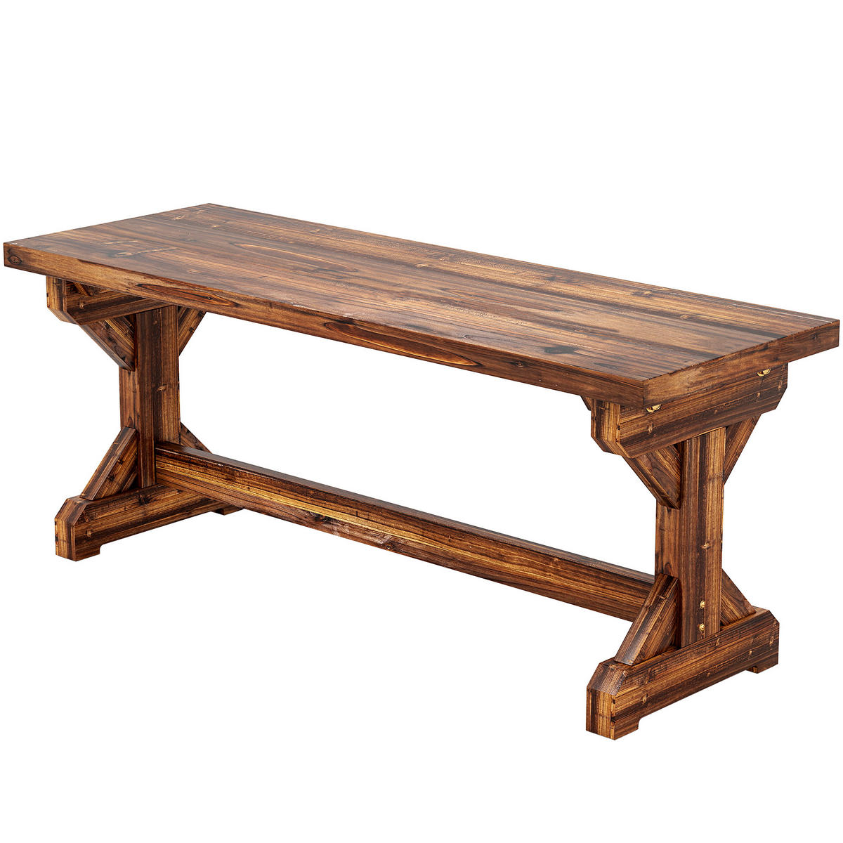 GARTENBANK,2-SITZER Holz X-Gestell karbonisiert - Schwarz, Holz (114/46/40cm) - Vallsero