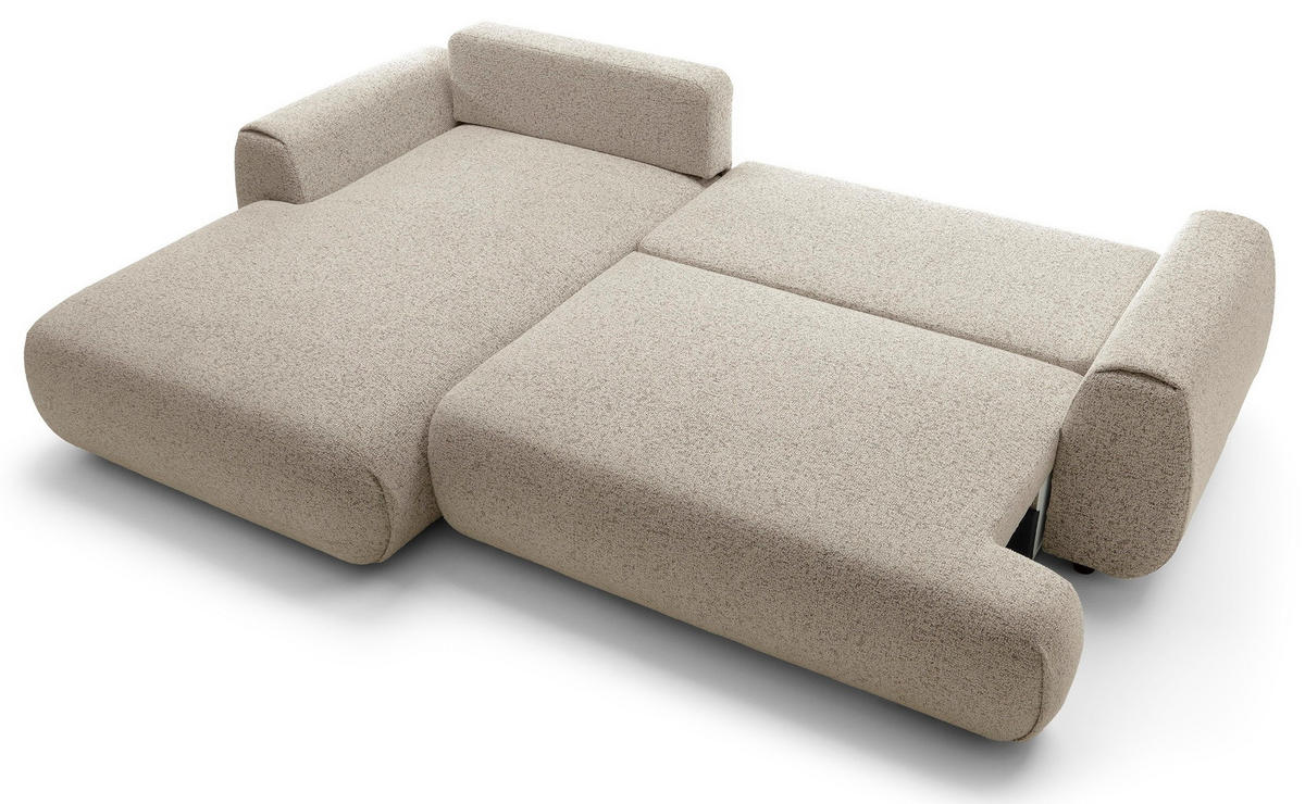 ECKSOFA mit Schlaffunktion 270 cm Ralto, Links, Beige - Beige, Holz (270/167cm) - Emporius