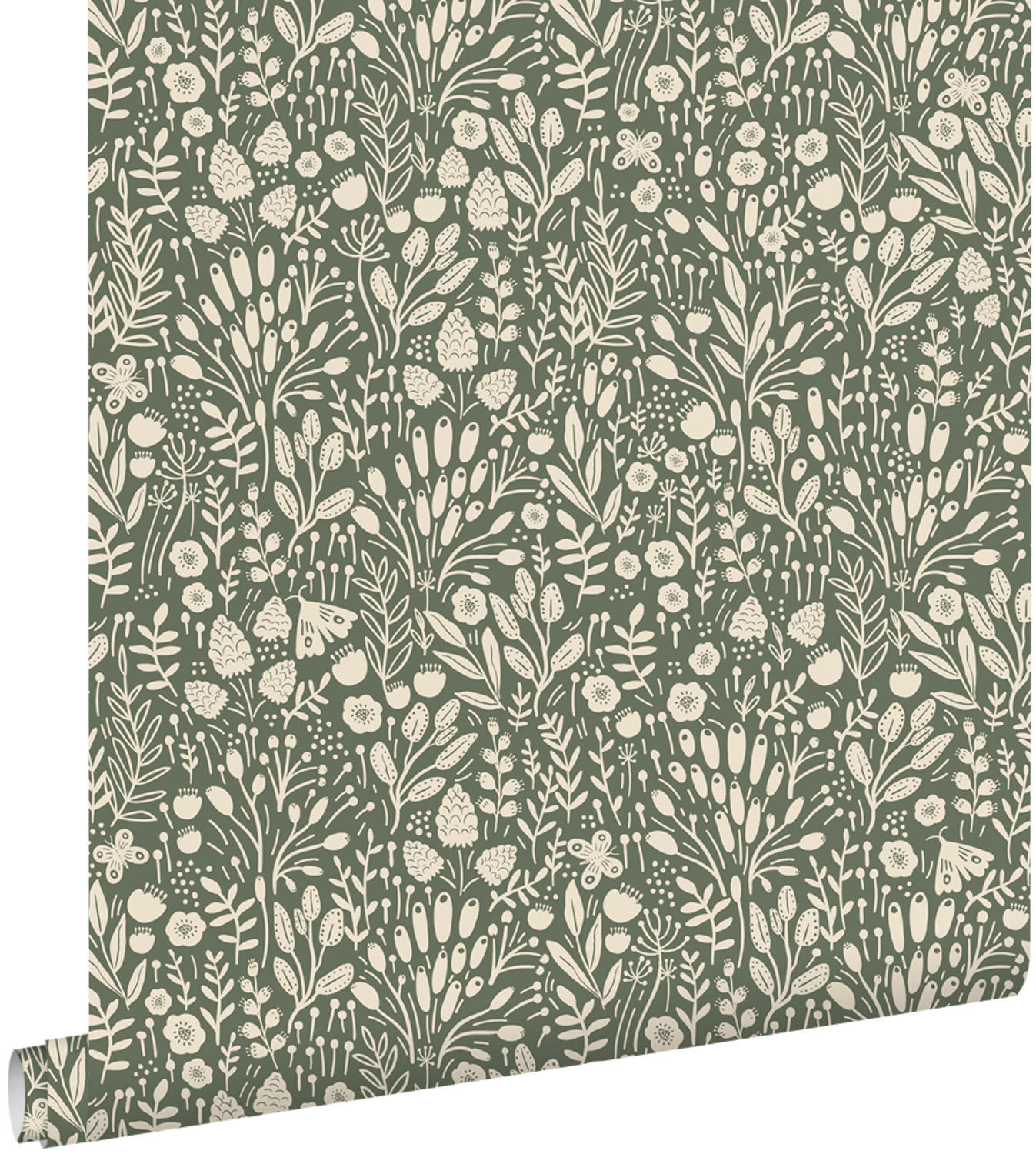 TAPETE Blumen 50 x 900 cm - Grün, Papier (50/0.1cm) - ESTAhome