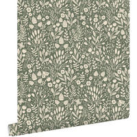 TAPETE Blumen 50 x 900 cm - Grün, Papier (50/0.1cm) - ESTAhome