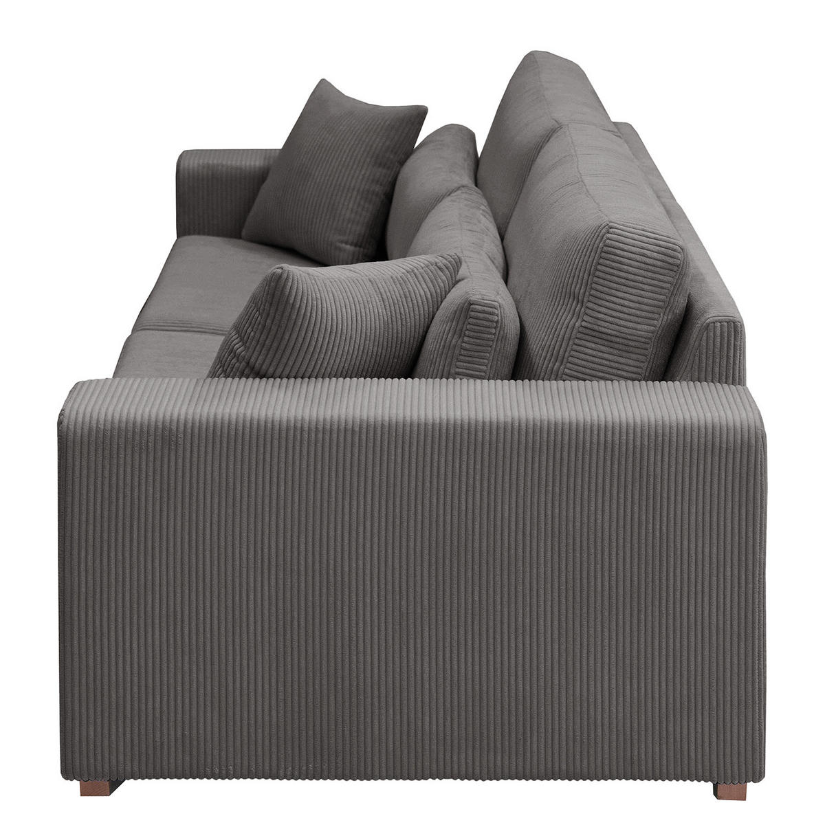 BIG-SOFA - Buchefarben/Grau, Holz/Buchenholz (254/85/104cm) - home24