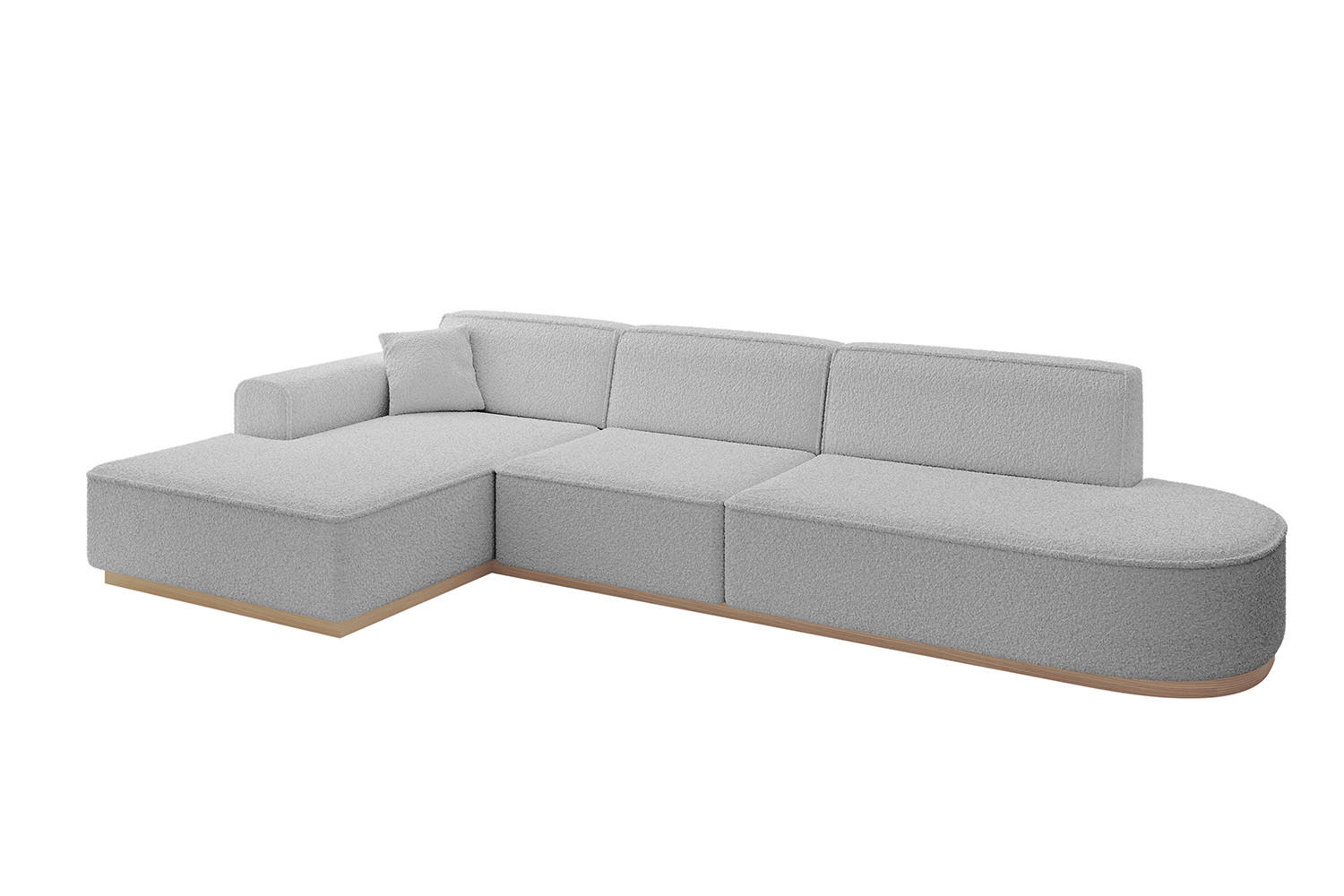ECKSOFA Ottomane Links IREA-L2 - 327x165x80 cm Hellgrau - Hellgrau, Holzwerkstoff/Textil (327/165cm) - ALTDECOR