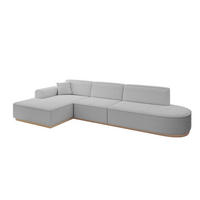 ECKSOFA Ottomane Links IREA-L2 - 327x165x80 cm Hellgrau - Hellgrau, Holzwerkstoff/Textil (327/165cm) - ALTDECOR