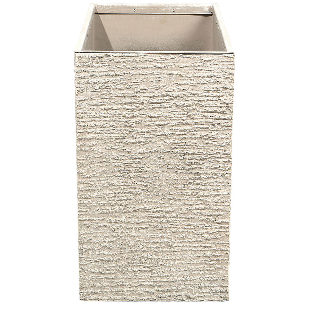 BLUMENTOPF hellbeige rechteckig 34/80/56 cm Edessa - Beige, Stein (56cm) - Beliani