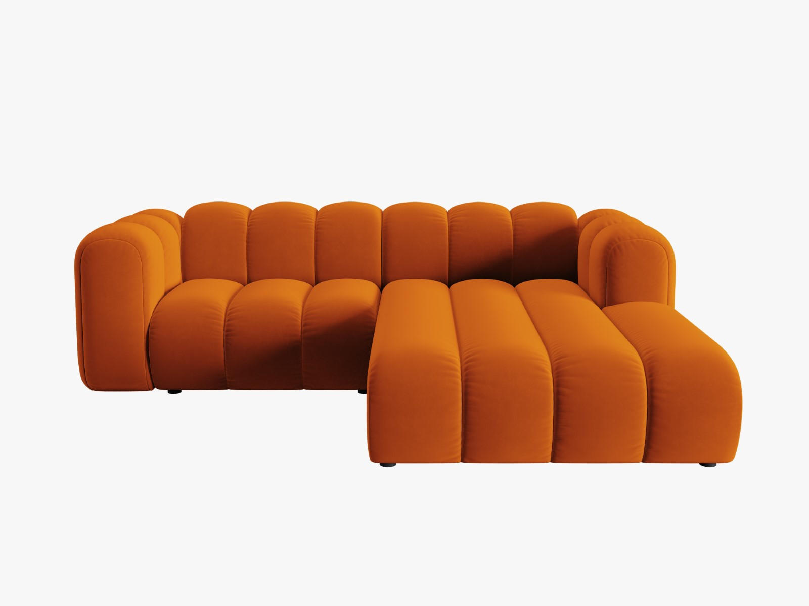 ECKSOFA modular rechts Lupine aus Samt terrakotta 3 Sitzplätze - Terra cotta, Textil (177/230cm) - Micadoni