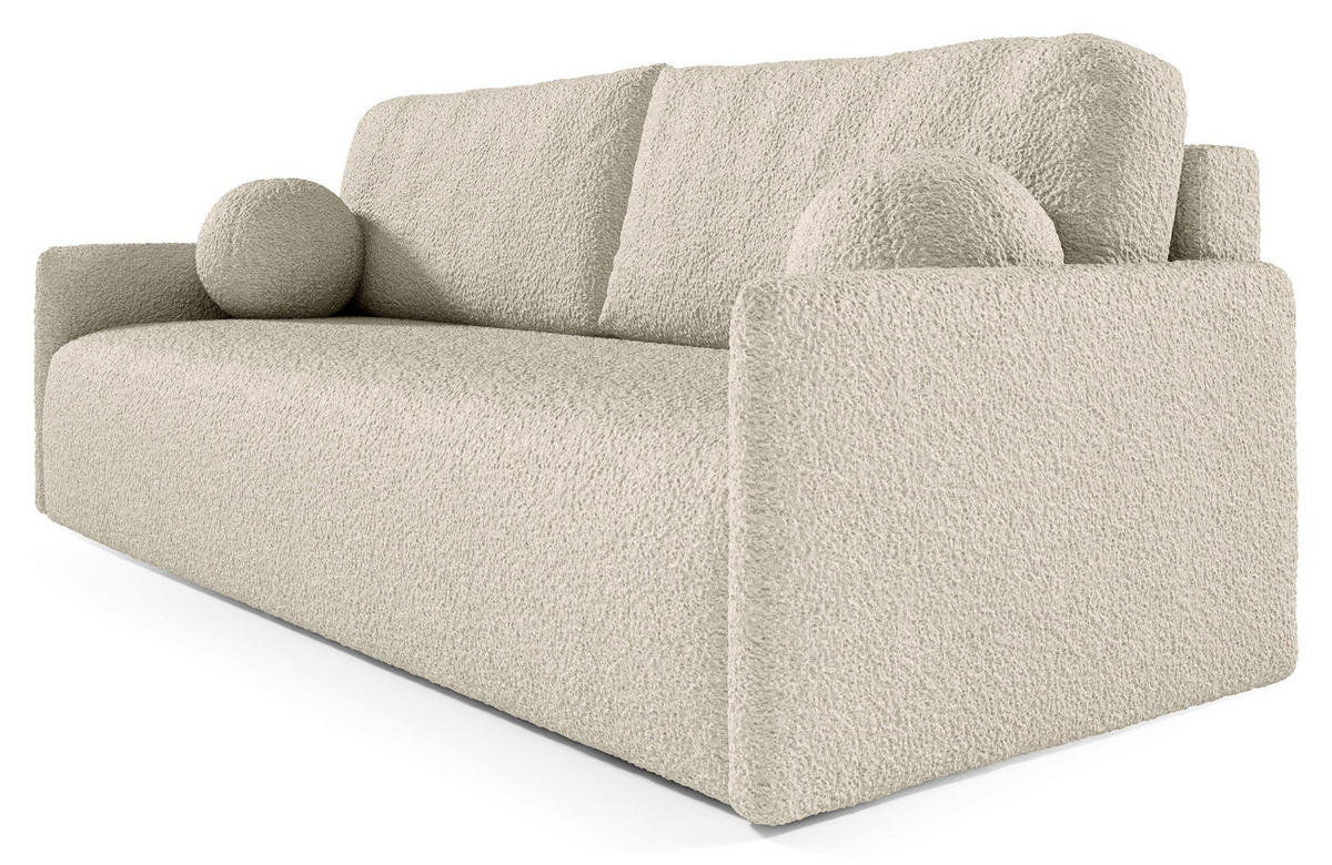 SOFA Glove Beige mit Bouclé-Bezug - Beige, Kunststoff/Textil (206/95/87cm) - Selsey