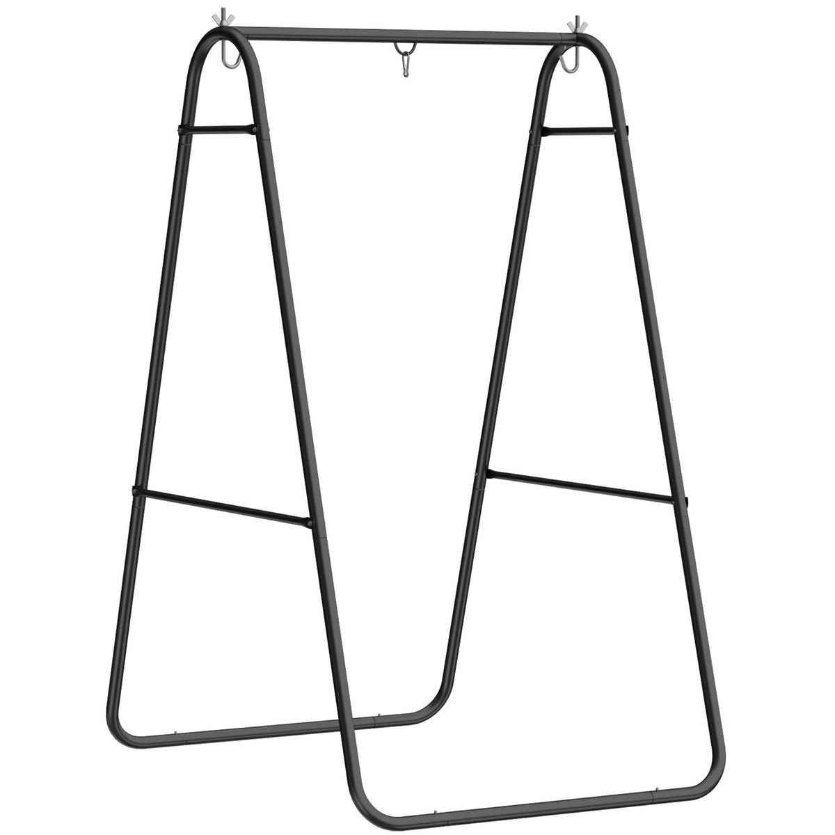 HÄNGESESSELGESTELL Stahl Schwarz - Schwarz, Metall (132/104/183cm) - Outsunny