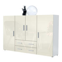 HIGHBOARD Nora Front in Creme Hochglanz - Creme, Holzwerkstoff (166/106/35cm) - Vladon