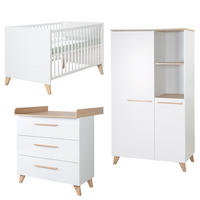 BABYZIMMER Leon 3-teilig III - Weiß, Holz (1/1/1cm) - Roba