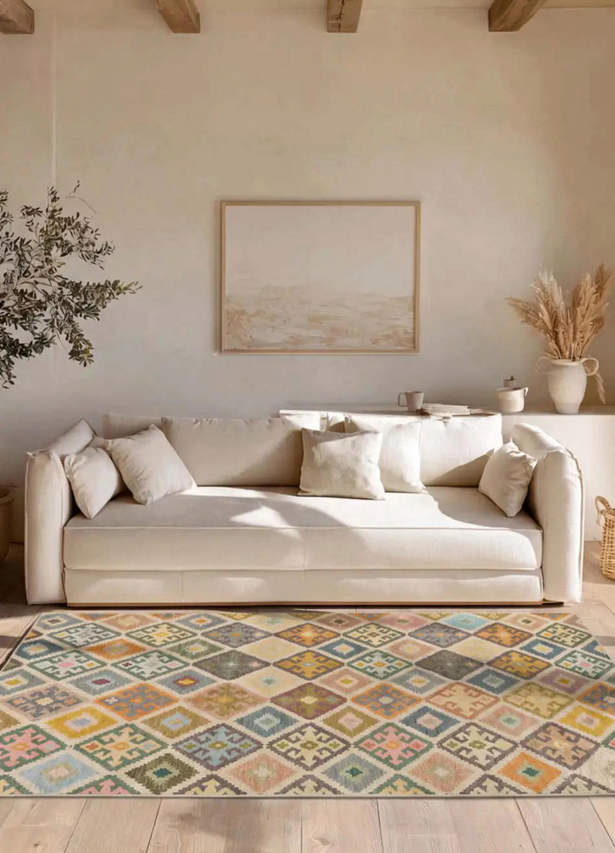 FLACHGEWEBETEPPICH Mehrfarbig Serak 160/230 cm - Multicolor, Kunststoff/Textil (160/230cm) - Atticgo