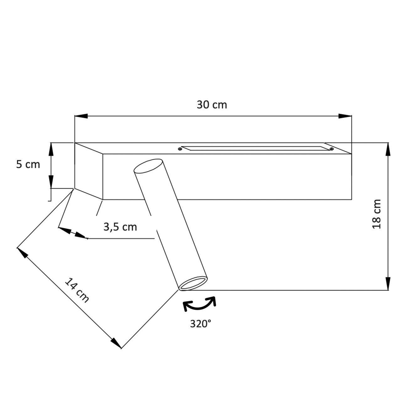 WANDLEUCHTE Lodvi, Schwarz, 30cm - Schwarz, Metall (3/5/30cm) - KOSILUM