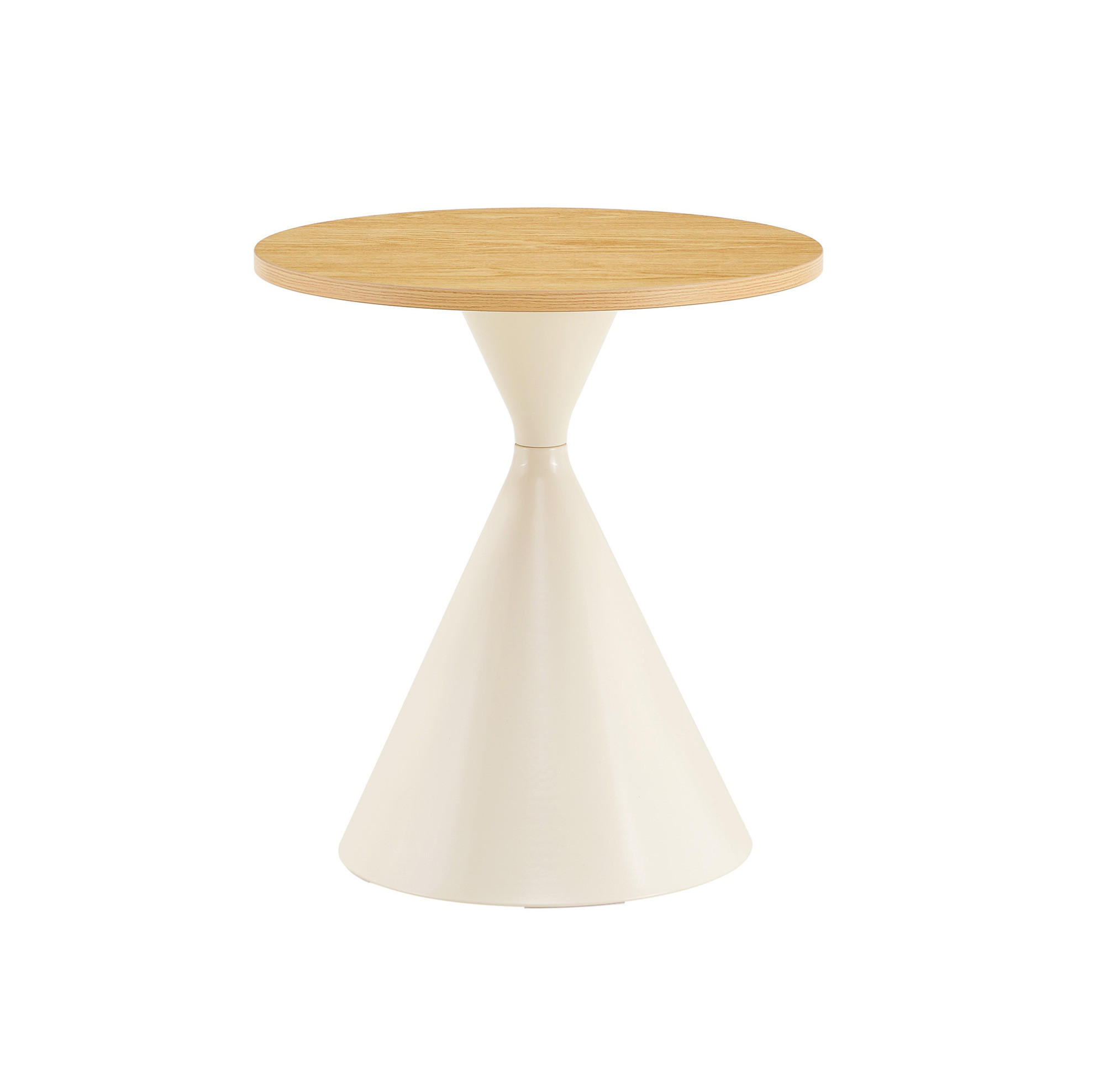 COUCHTISCH-SET 70/70/40 cm Holzoptik/Creme aus Metall stapelbar - Eichefarben, Metall (70/70/40cm) - OKWISH