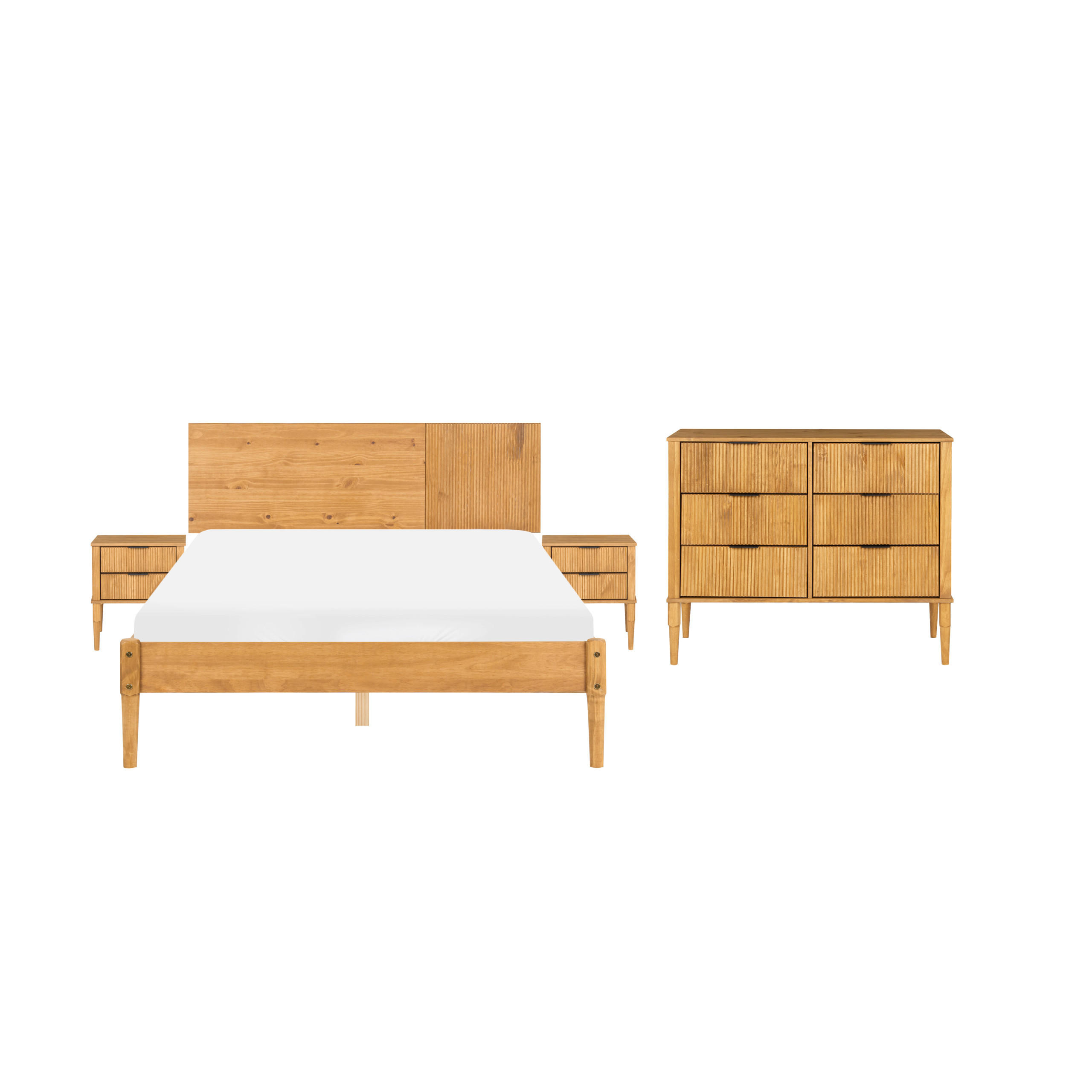 Beliani Schlafzimmer Hellbraun, Braun 120x200 cm
