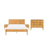 SPALNI KOMPLET borov les 120/200 cm svetlo rjava Flavignac - svetlo rjava/rjava, les (120/200cm) - Beliani