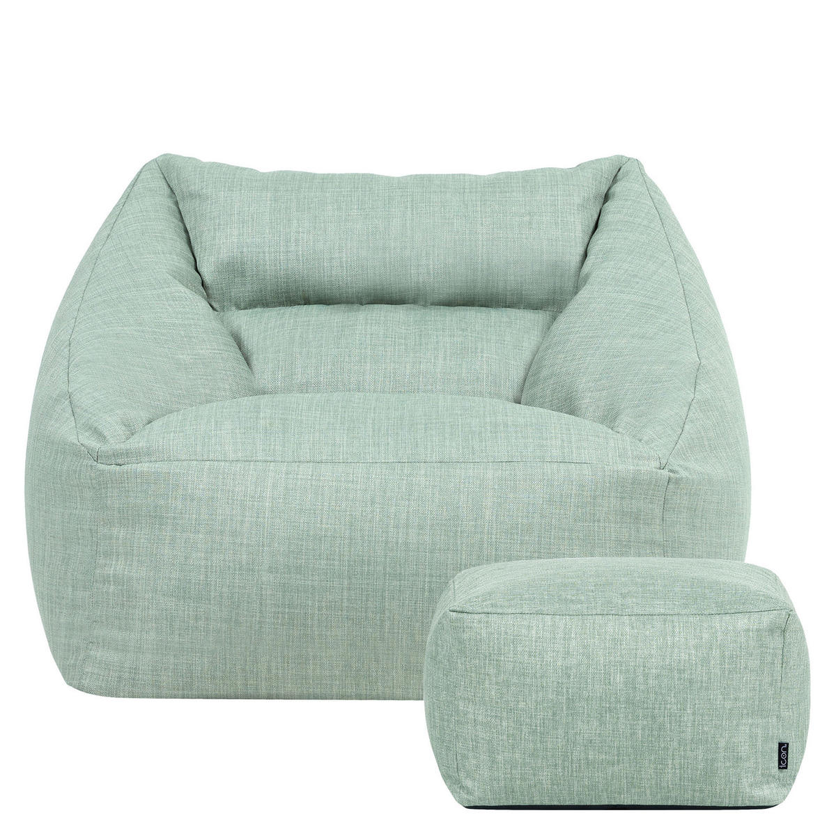 SITZSACK Sessel Outdoor mit Hocker Natalia - Salbeigrün, Textil (97/73/84cm) - icon