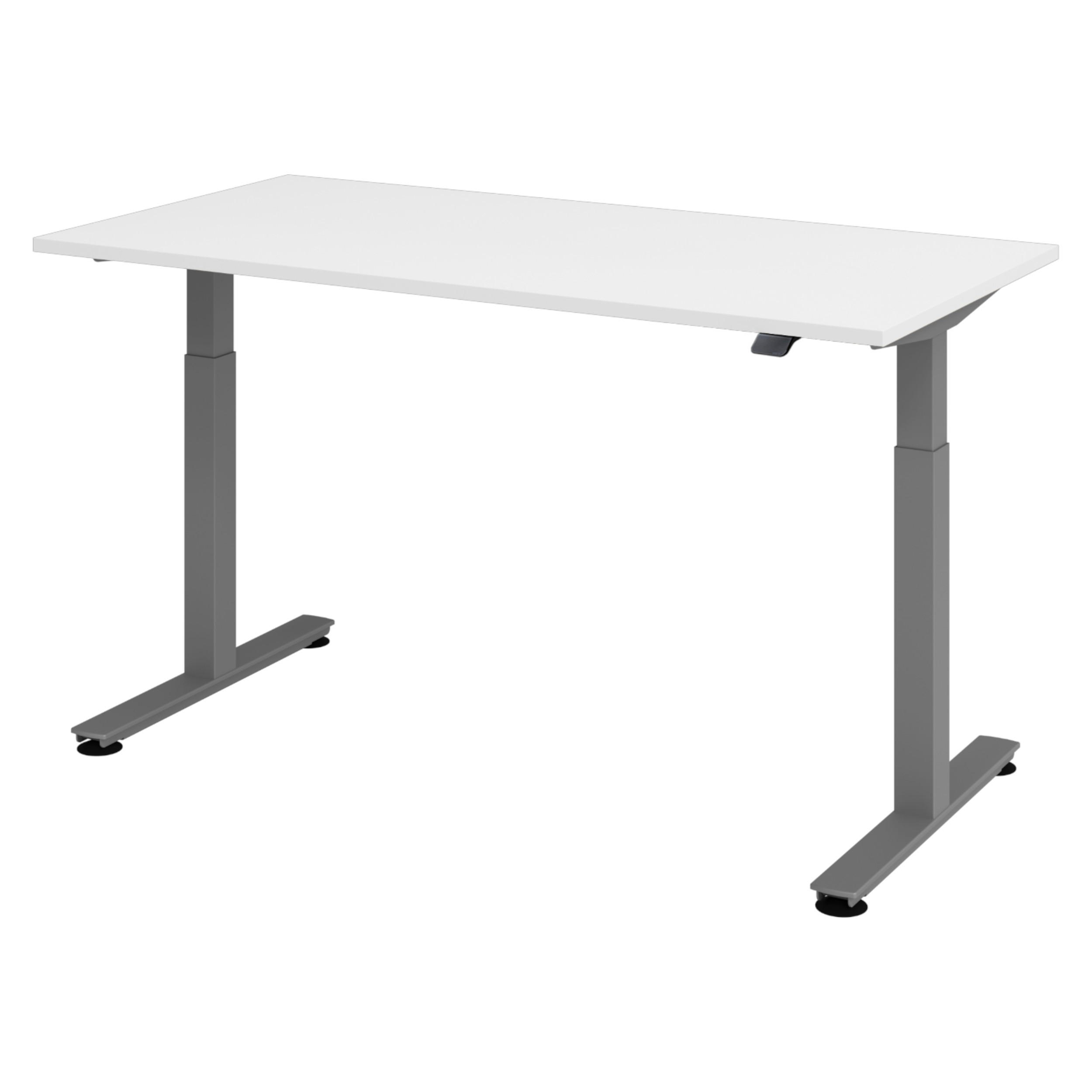 SCHREIBTISCH elektrisch XMST 80/160/74 cm in Weiß/Graphitfarben - Graphitfarben/Weiß, Holzwerkstoff (80/160/74cm) - bümö