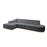 ECKSOFA Ottomane Links IREA-L2-v2 - 327x165x80 cm Duneklgrau - Dunkelgrau, Holzwerkstoff/Textil (327/165cm) - ALTDECOR