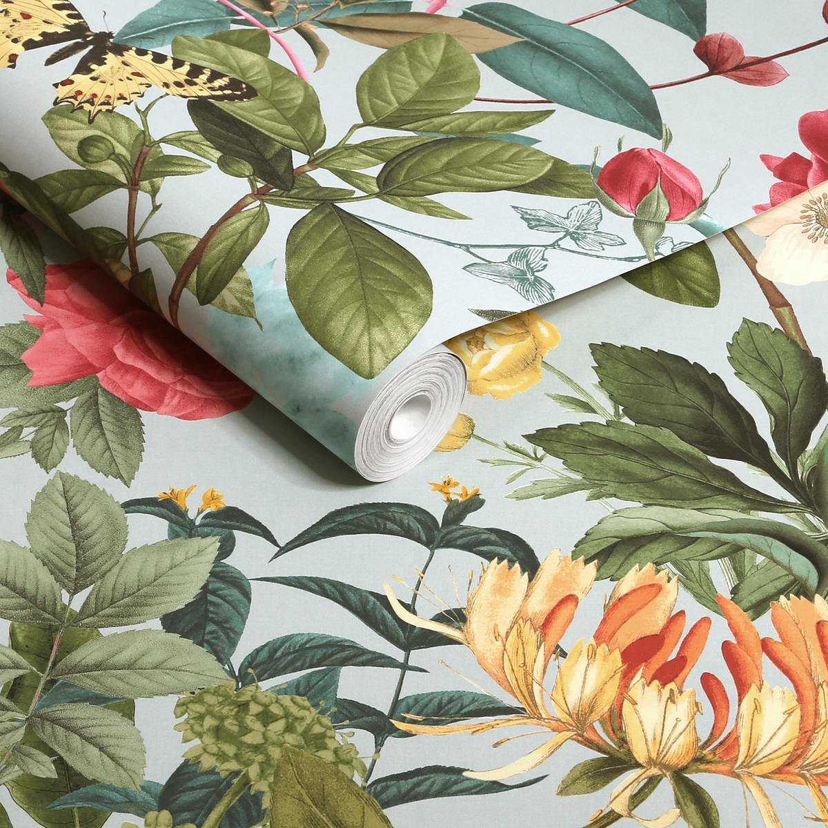 VLIESTAPETE Bodnant Garten 1000x52cm - Blau/Multicolor, Papier/Kunststoff (52/1000cm) - Graham & Brown