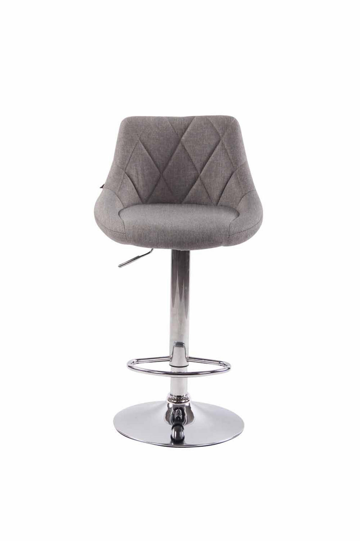 BARHOCKER 2er Set Stoff grau - Chromfarben/Grau, Textil/Metall (46/83/49cm) - CLP