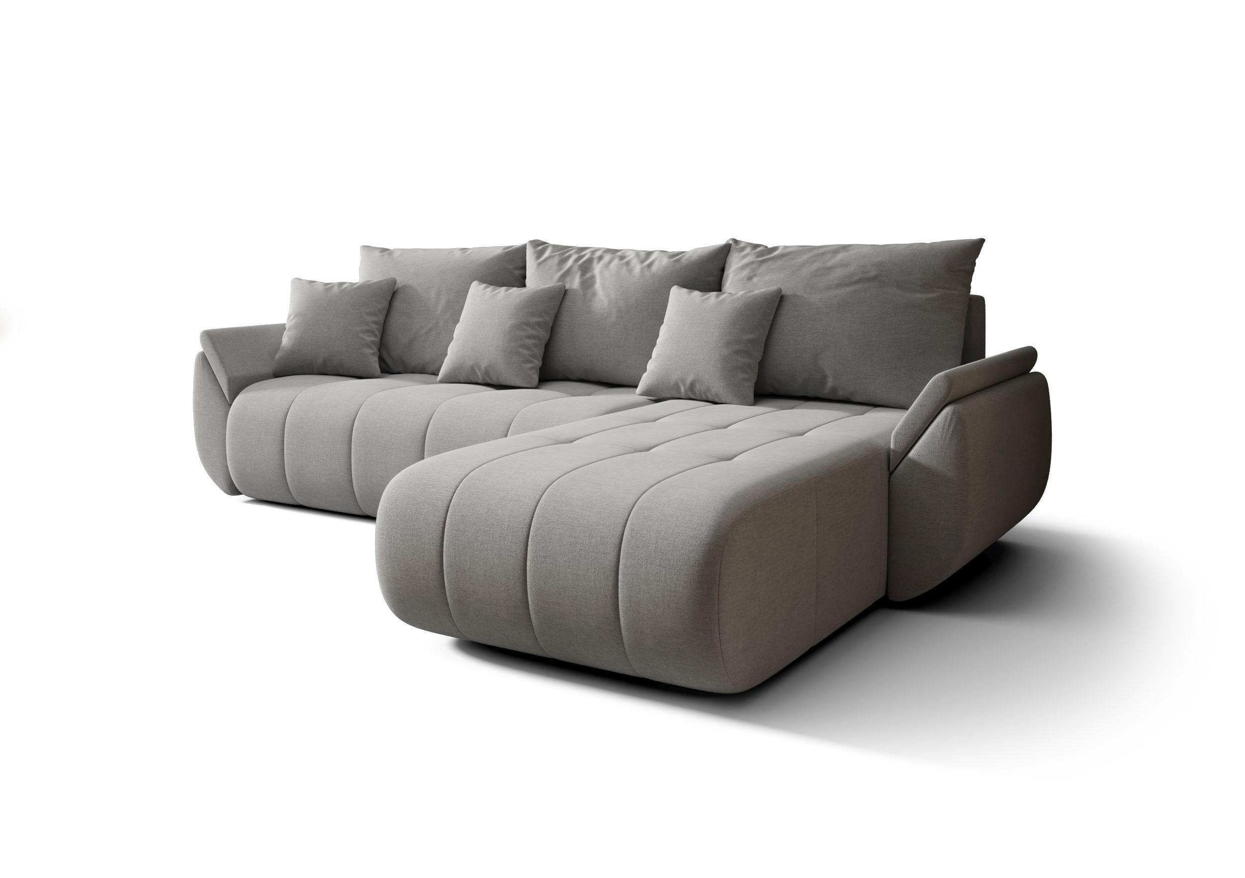 ECKSOFA mit Schlaffunktion TOKYO Wind 84 - Grau, Textil (280/185cm) - Bedante
