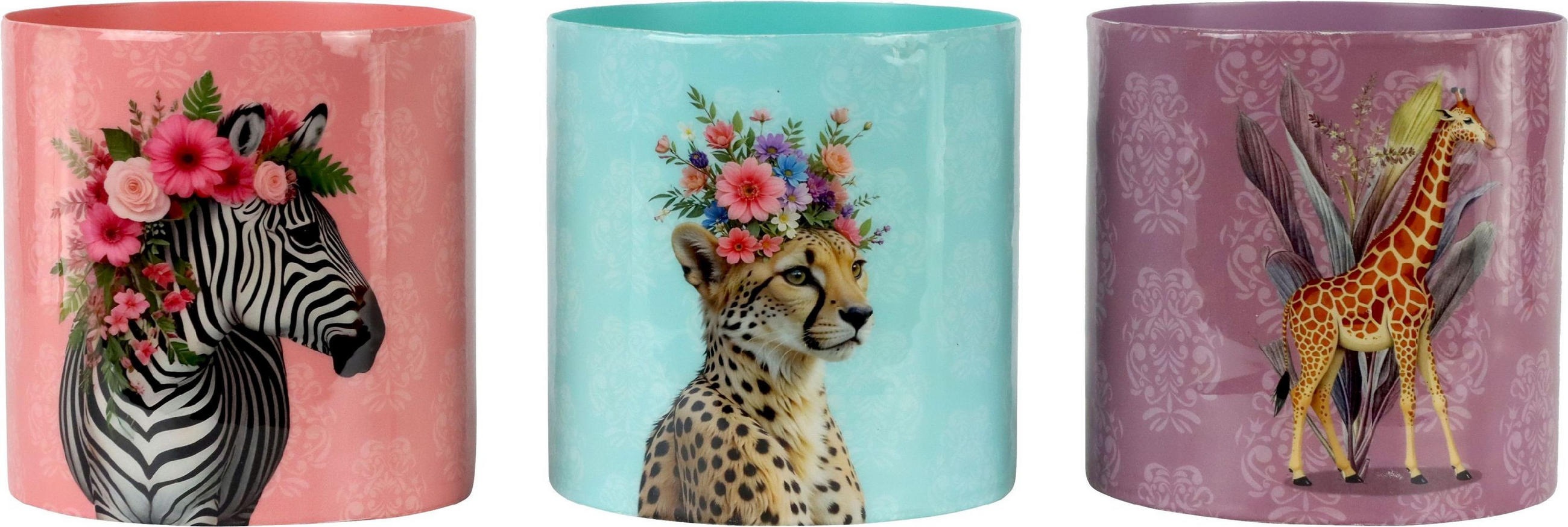 ÜBERTÖPFE Savanna Dreams Eisen 3-tlg. - Orange, Metall (12.5/13/12.5cm) - FURNARO