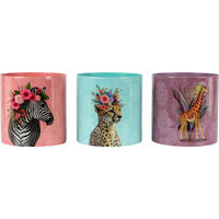 ÜBERTÖPFE Savanna Dreams Eisen 3-tlg. - Orange, Metall (12.5/13/12.5cm) - FURNARO