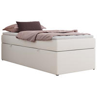 BOXBETT ZERO 90/200 - Weiß Kunstleder - H4 - Topper T25 - Weiß, Textil (90/200cm) - MKS