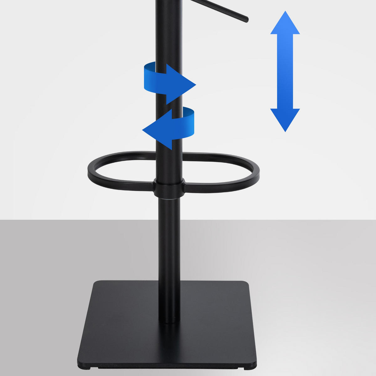 BARHOCKER Samt Grau - Schwarz/Grau, Textil/Metall (64/88/45cm) - CLP