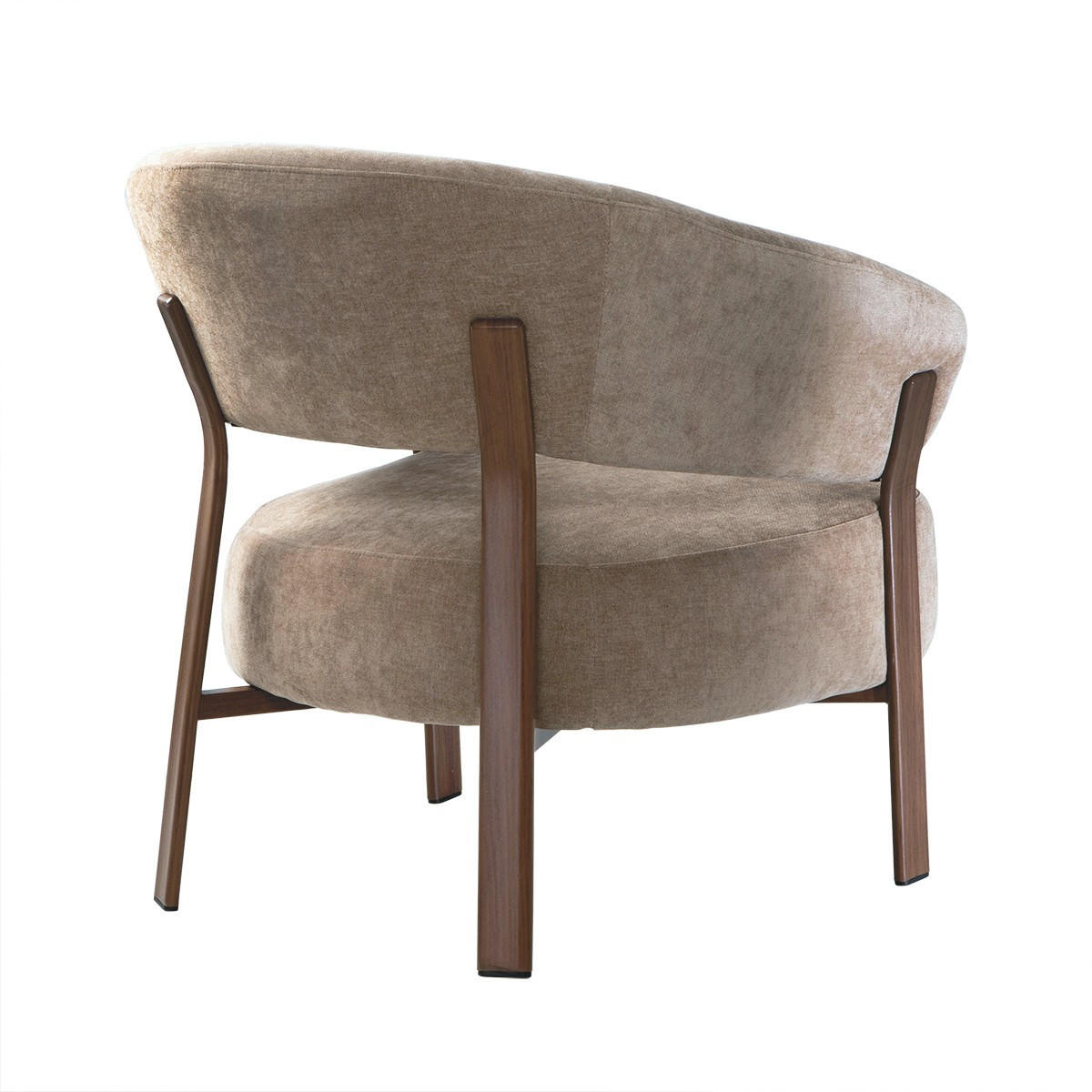 SESSEL aus beigem Stoff mit Metallbeinen in Nussbaumoptik 72/76/78 cm - Beige, Textil (72/76/78cm) - Calicosy