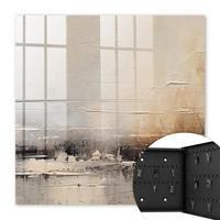 SCHLÜSSELBOX Schwarz 30x30 cm- Türöffnung nach rechts - Abstrakte Landschaftsmalerei - Beige, Metall (30/30/5cm) - TULUP