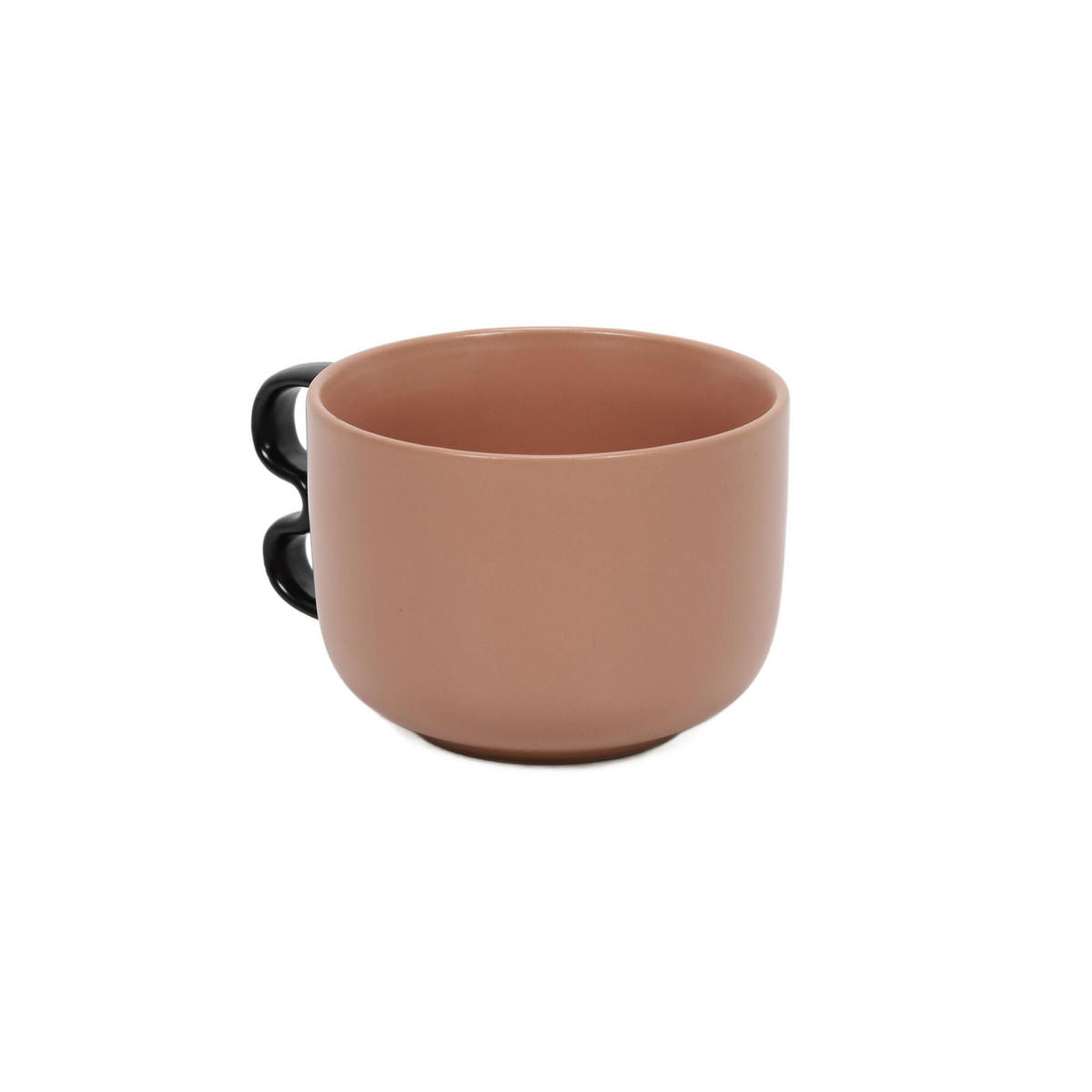 BECHER mit großem Griff Wavy Bliss Terrakotta 580 ml 14,4/11,6/8,5 cm - Rosa, Keramik (0.58L) - Secret de Gourmet